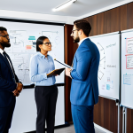 **

A team of diverse professionals (lawyers, engineers, creatives) brainstorming solutions for AI intellectual property challenges in a brightly lit, modern office. They are surrounded by whiteboards covered in diagrams and legal jargon related to AI. Everyone is fully clothed in business casual attire, engaged in thoughtful discussion. Safe for work, appropriate content, fully clothed, professional. Perfect anatomy, correct proportions, natural pose, professional photography, high quality.

**