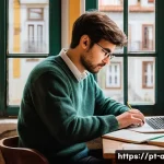 Home 20 AI 연구자로서의 성장 전략 - **Prompt:** A young, gender-neutral adult researcher, dressed in comfortable yet smart casual attire...